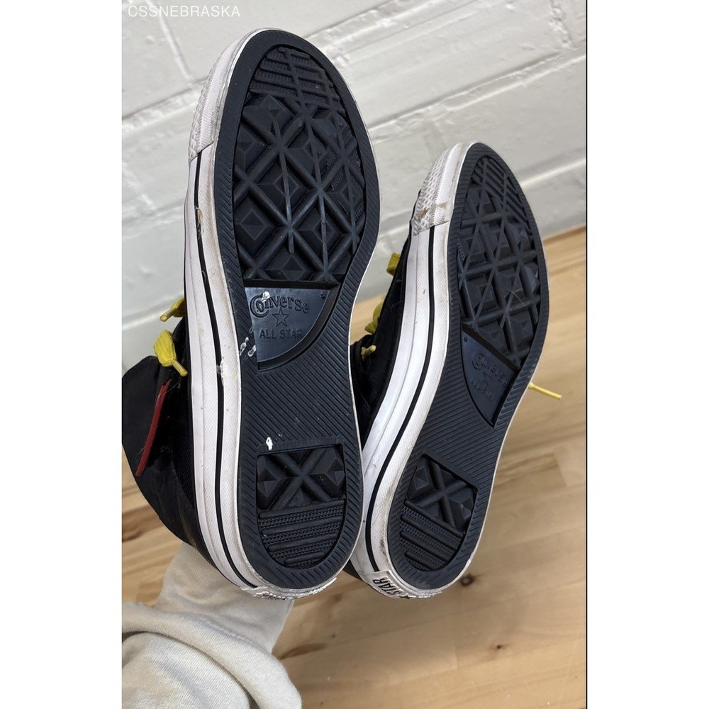 Converse Black Chuck Taylor All Star Mid Black & Red Strap 158428C -Mens 6 Wom 8 - Picture 5 of 7